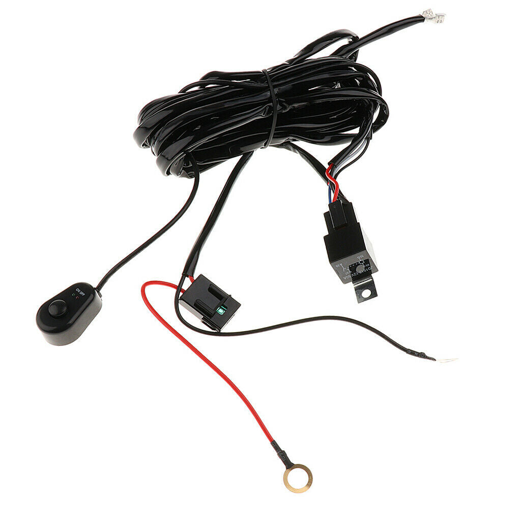 3 Meter Wiring Loom Harness Relay Fuse Switch Kit for 12V 40A Work Light