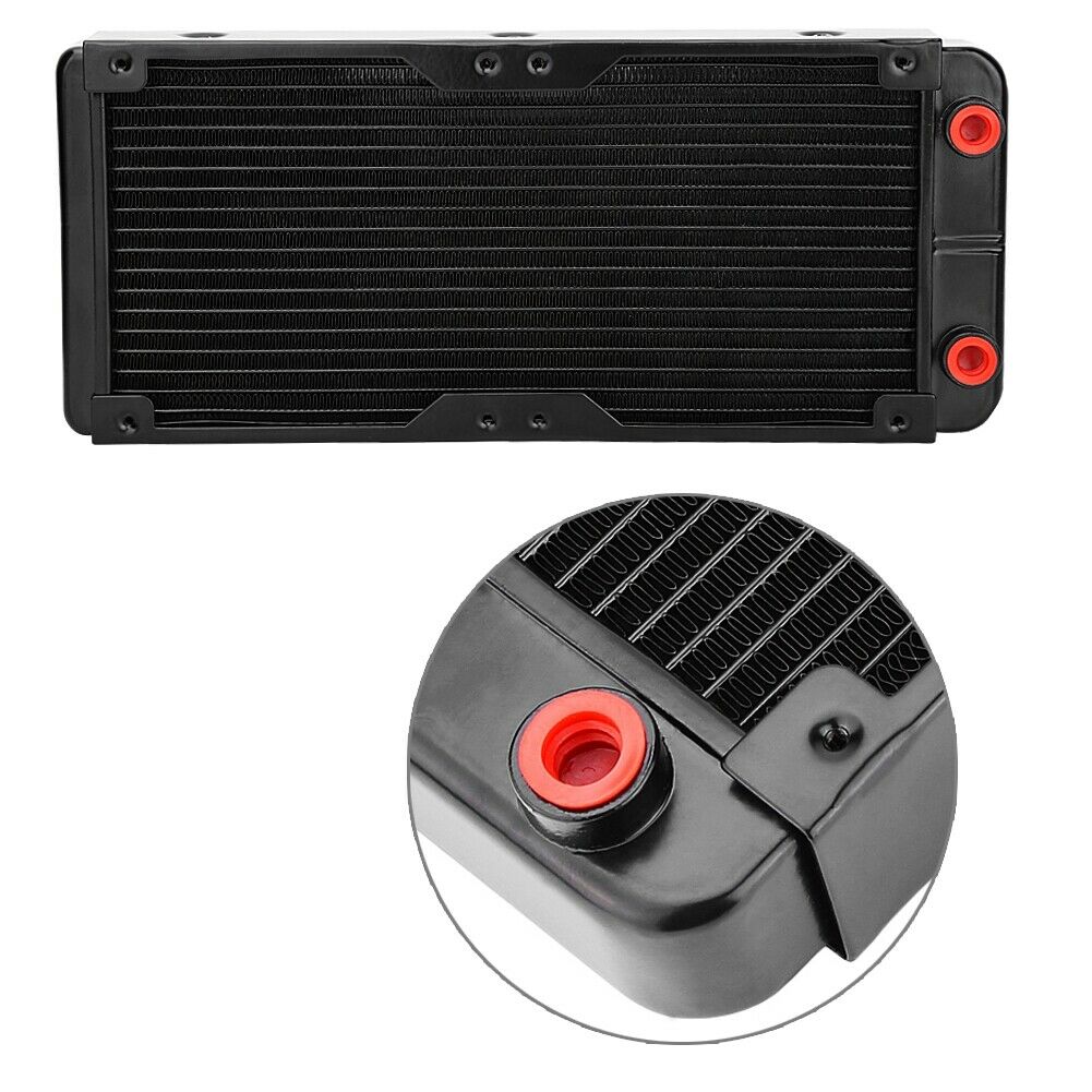 240mm G4/1 Aluminum Computer Water Cooling Radiator CPU Cooler LED Heatsink Tube