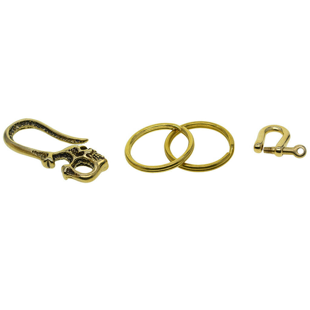 Durable Brass U Hook Wallet Clip Holder Fishhook Keychain Solid Brass Hook Fob