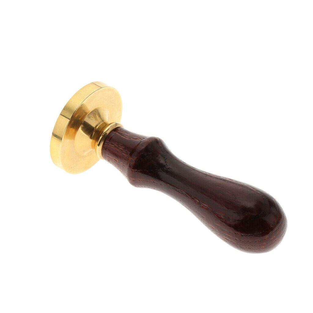 Exquisite Copper Sealing Wax Seal Stamp Wood Handle Patternless 04