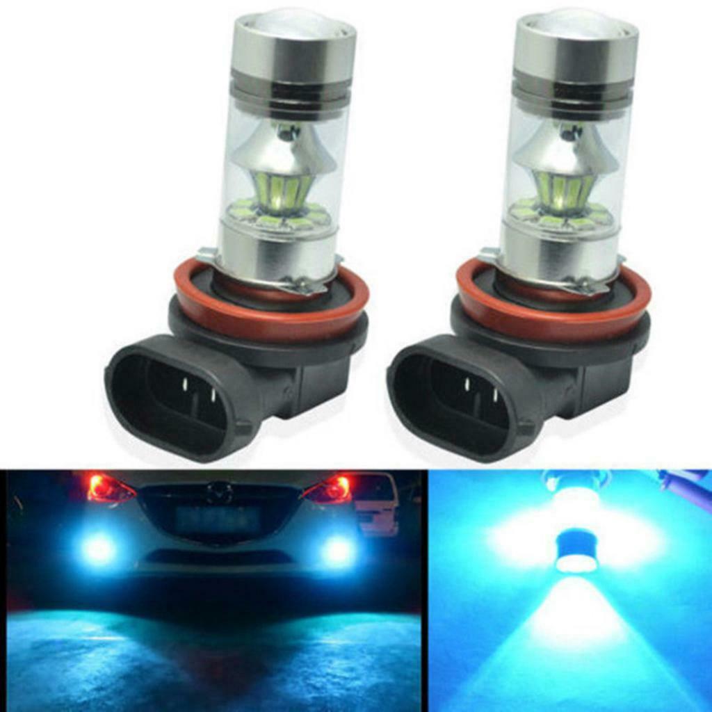 2x Aluminum Alloy Housing H11 H8 H9 20LED Daytime Fog Driving Light Ice Blue