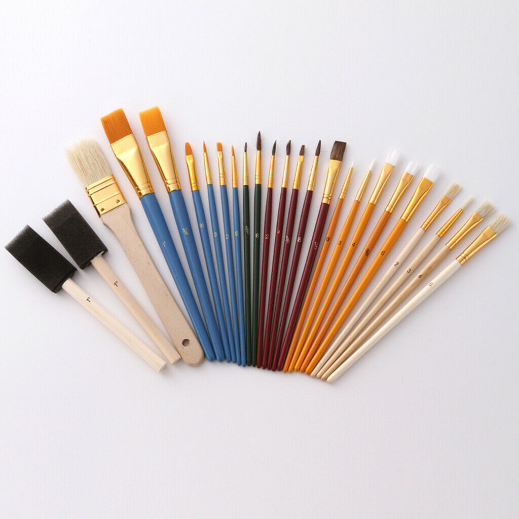 25x Artists Paint Brushes Set Foam Dabber Brushes for Fine Art & Craft Works