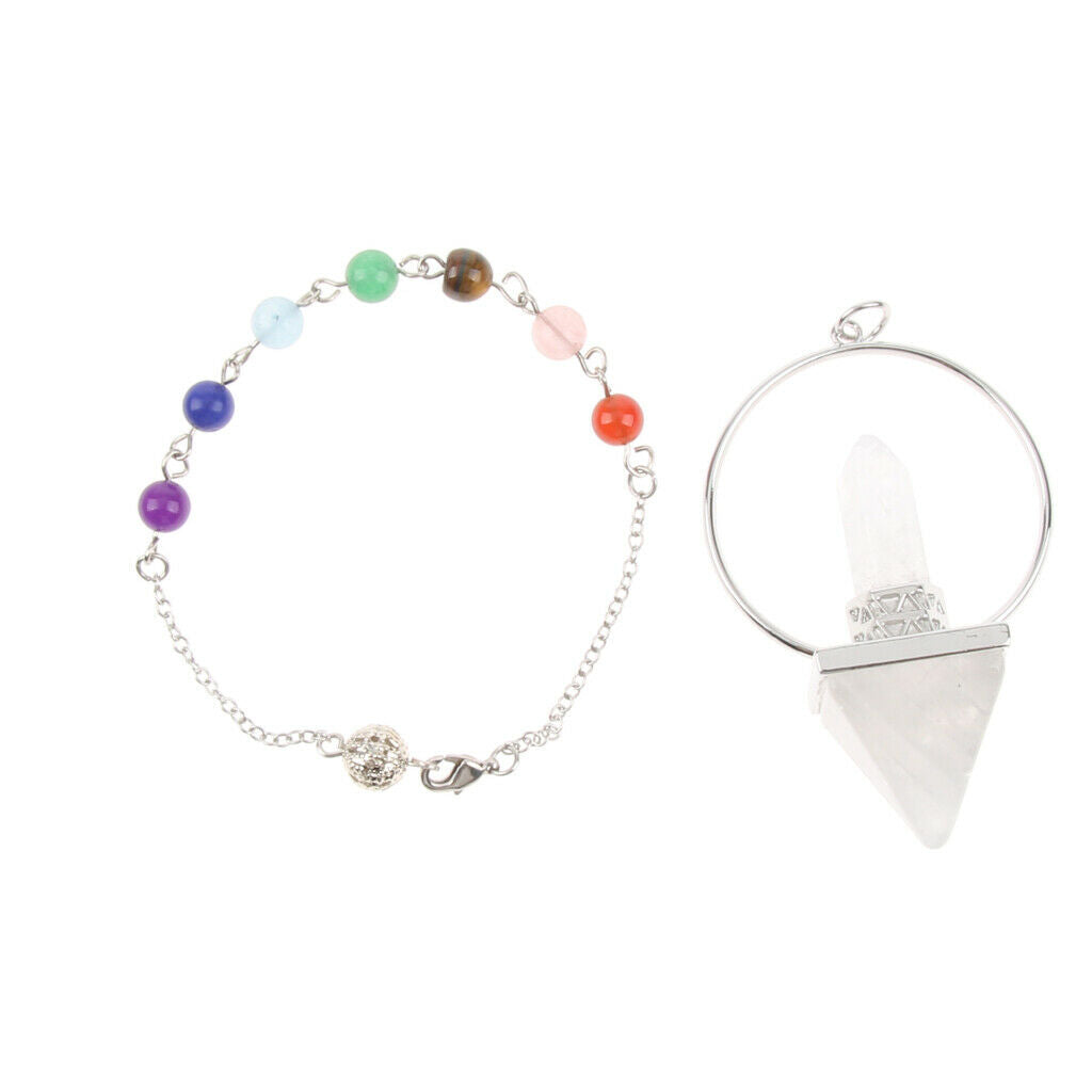 Natural Amethyst Quartz Crystal Stone Bracelet Necklace Pendant Chain White