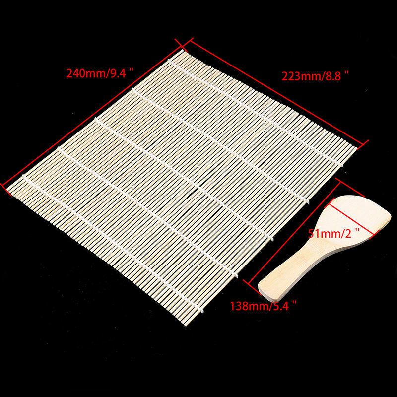 Bamboo Japanese Sushi Mat Rolling Maker With Rice Paddle Makisu DIY Cooking Tool