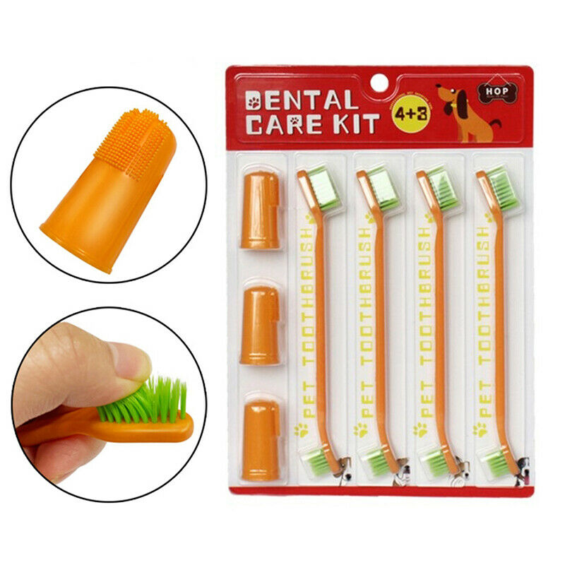 7Pcs/Set Finger Toothbrush Pet Dog Cat Dental Cleaning Brush Teeth Care H.l8