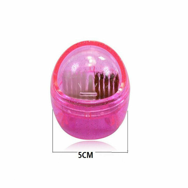 Nail Art Dual Clean Brush Head Drill Bit Cleanser Box Polishing Buffing ManiS FT