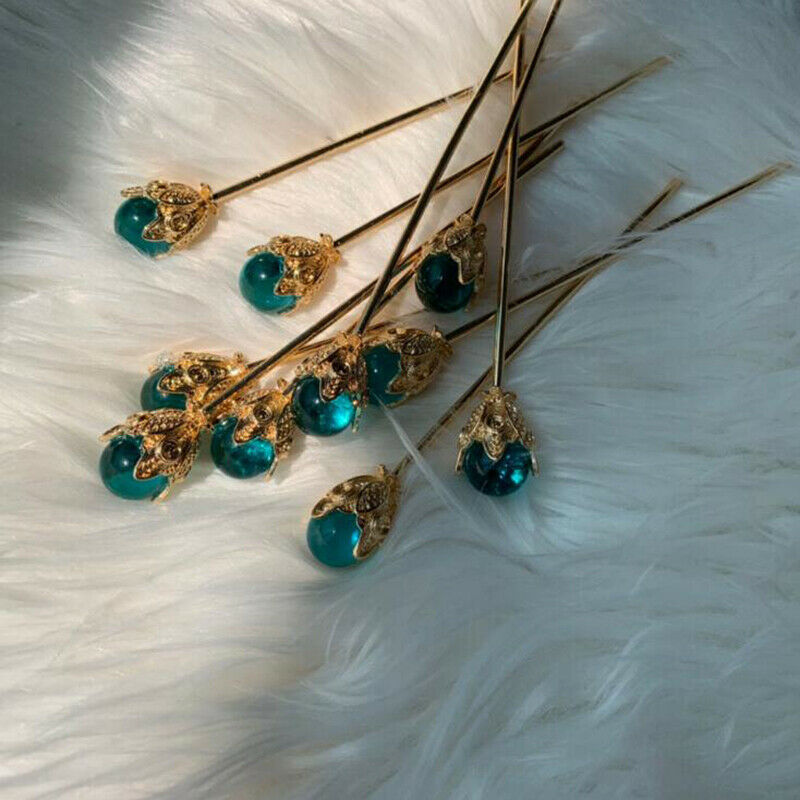 1Pc Blue Hair Claw Plate Hairpin Headdress Hair Sticks Ornaments Ancient .l8