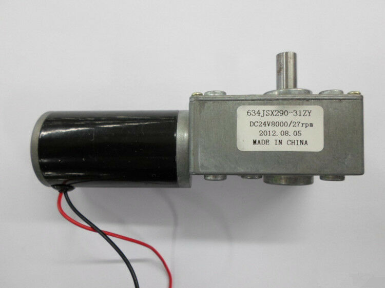 634JSX290-31ZY DC24V 7mm Shaft Reduction Ratio 8000RPM/27RPM Worm Geared Motor