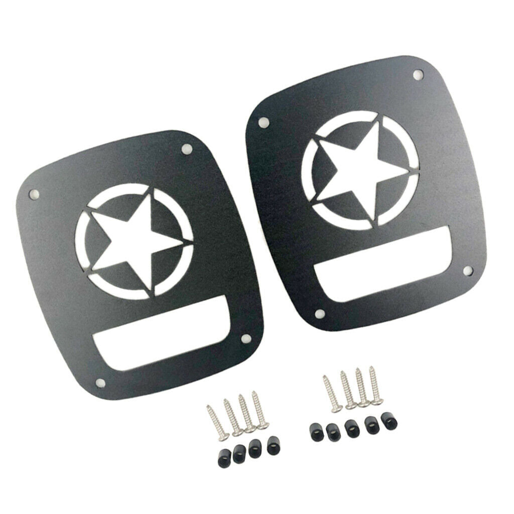 2 Pieces Tail Light Lamp Cover Protector Guard For Jeep Wrangler Black