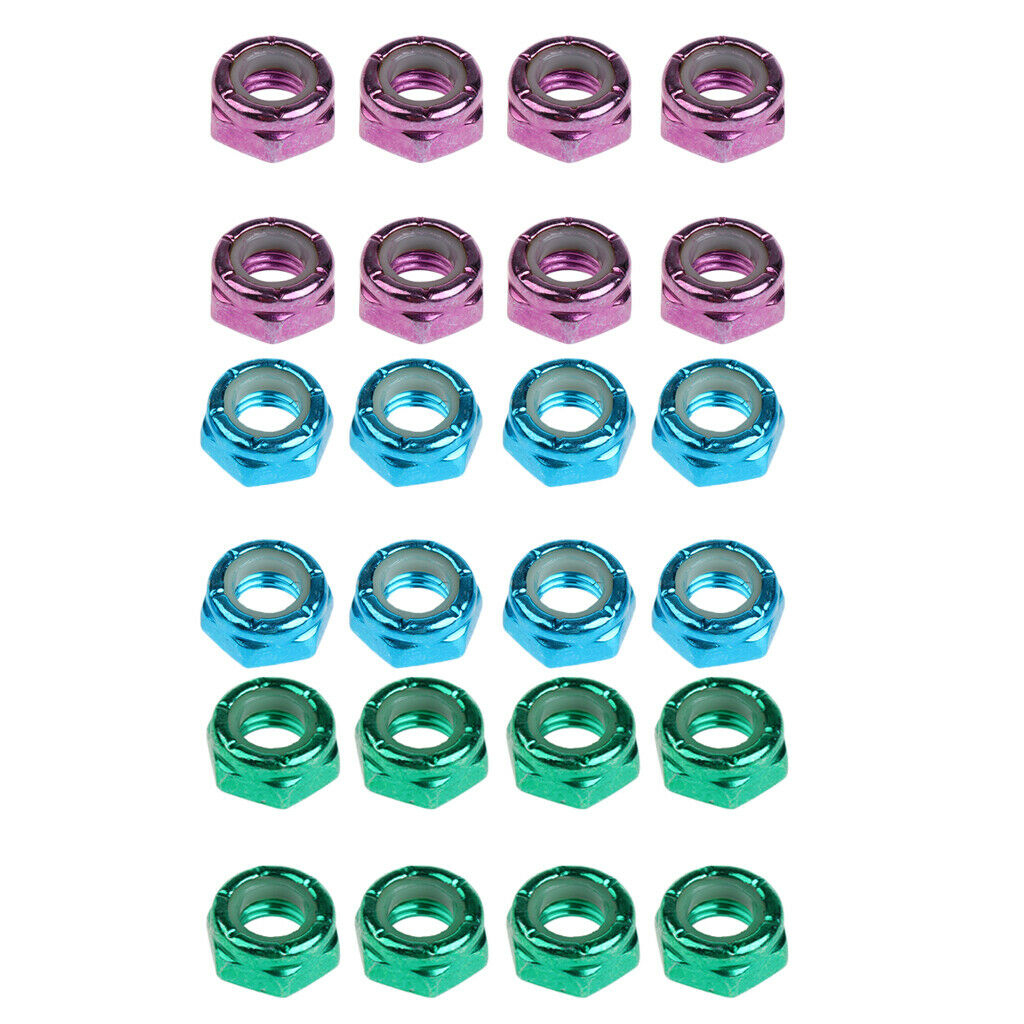 24Pcs/Set Skateboard Nuts Replacement Hardware for Mounting Accessories