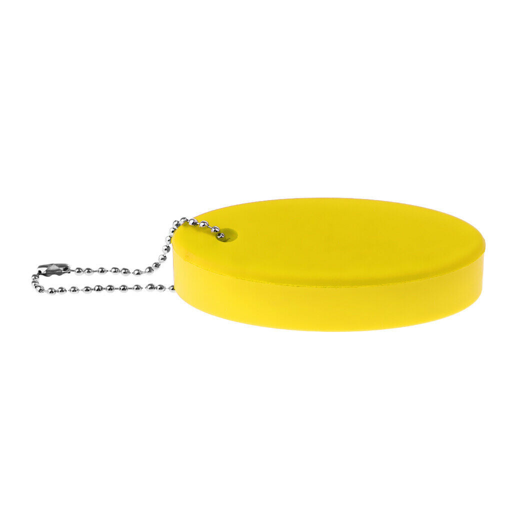 Yellow Foam Floating Oval Keychain Keyring Water Sports Boating Key Float