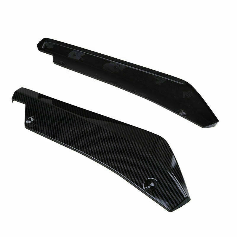 Pair Auto Carbon Fiber Style Rear Bumper Lip Diffuser Splitter Canard Protector