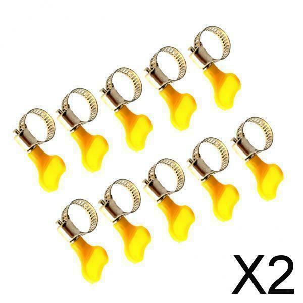 2X 10pcs Adjustable Stainless Steel Hose Clamp Handle fit 8-32mm for Water Tube