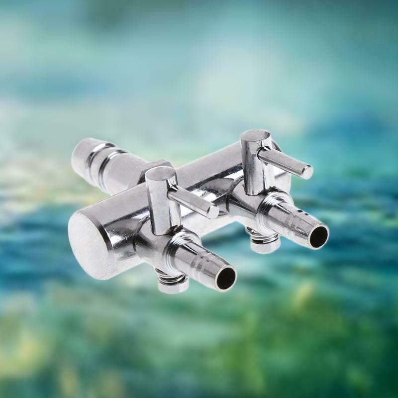 2 Way Aquarium Fish Tank Air Pump Stainless Steel Lever Control Switch Valve New