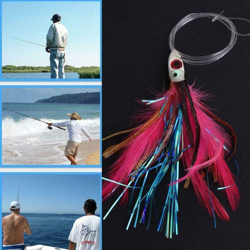 Fishing Bait With Lead Head Line Feather Lure Octopus Trolling Skirt Accessories