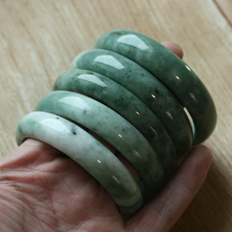 5pcs 62-60mm China Beautiful Fashion Female Natural Green JADE Bracelet Bangle