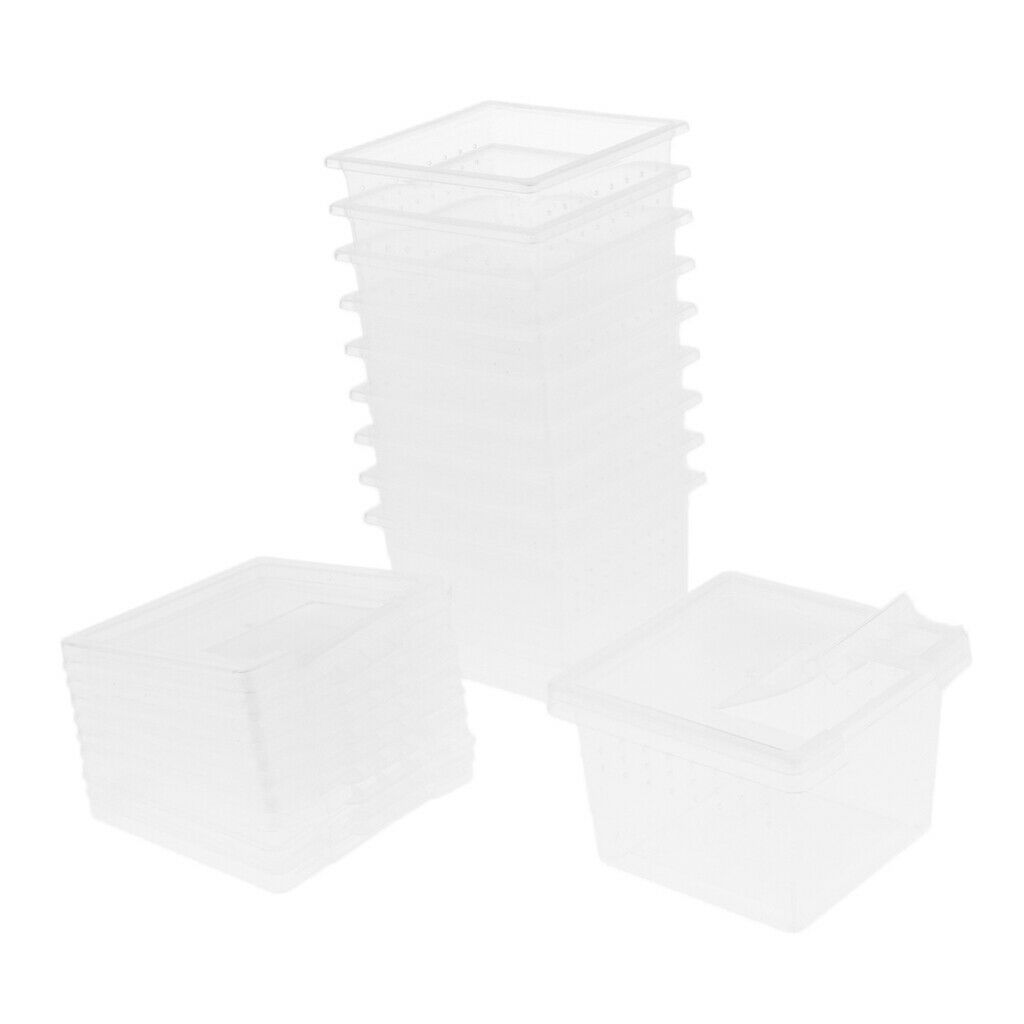 10x Reptile Food Feeding Box Turtle Breeding Box For Reptile Tortoise Snakes