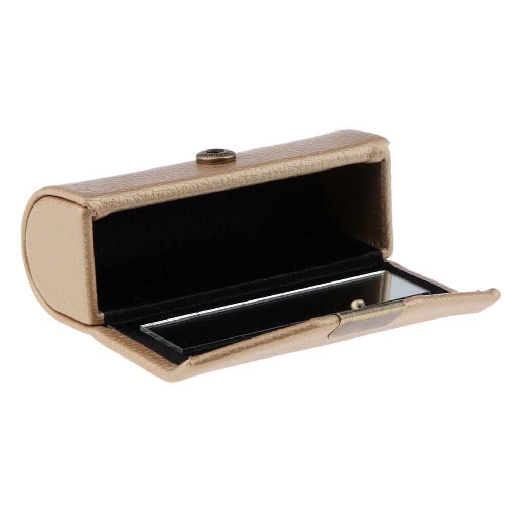 2 X Premium Leather Lipstick Case Organizer Box with Mirror for Bag