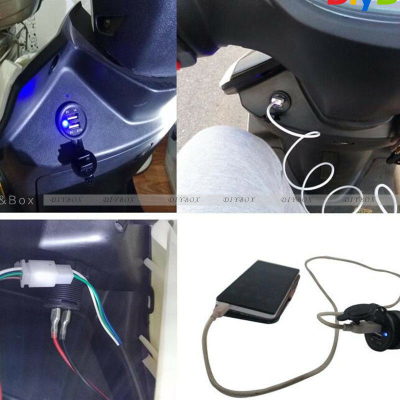 12-24V Splitter Dual USB Port Cigarette Lighter Socket Car Charger Power Adaptor