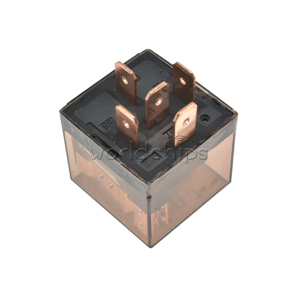 12V 5Pin 80A DC 1NO 1NC SPDT 5 Pins Green Indicator Light Truck Car Relay