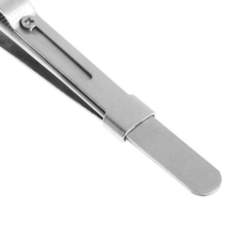 Jewelry Tweezers Concave Groove Diamond Stainless Steel Adjustable Craft Tools