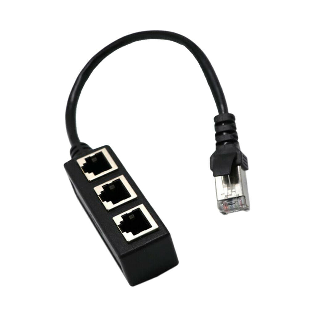 RJ45 to 3 Ethernet Splitter Adapter Cable for CAT 5/CAT 6 LAN Ethernet