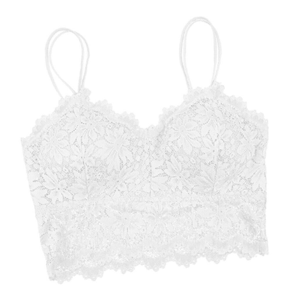 2 Pieces Women's Full Lace V Neck Bralette Breathable Sexy Lace Bra Bustier