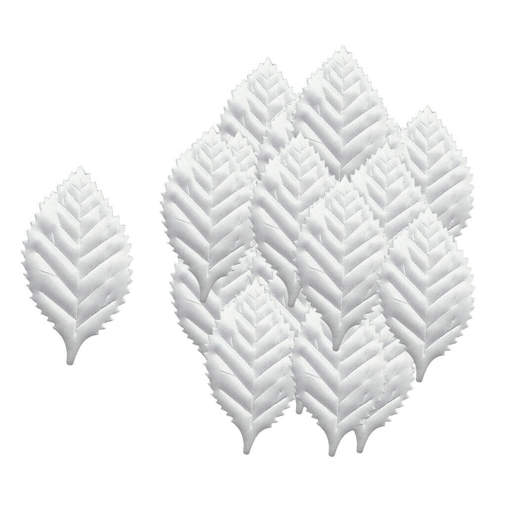 100 Piece Artificial Rose Leaves Applique Scrapbooking DIY Craft White