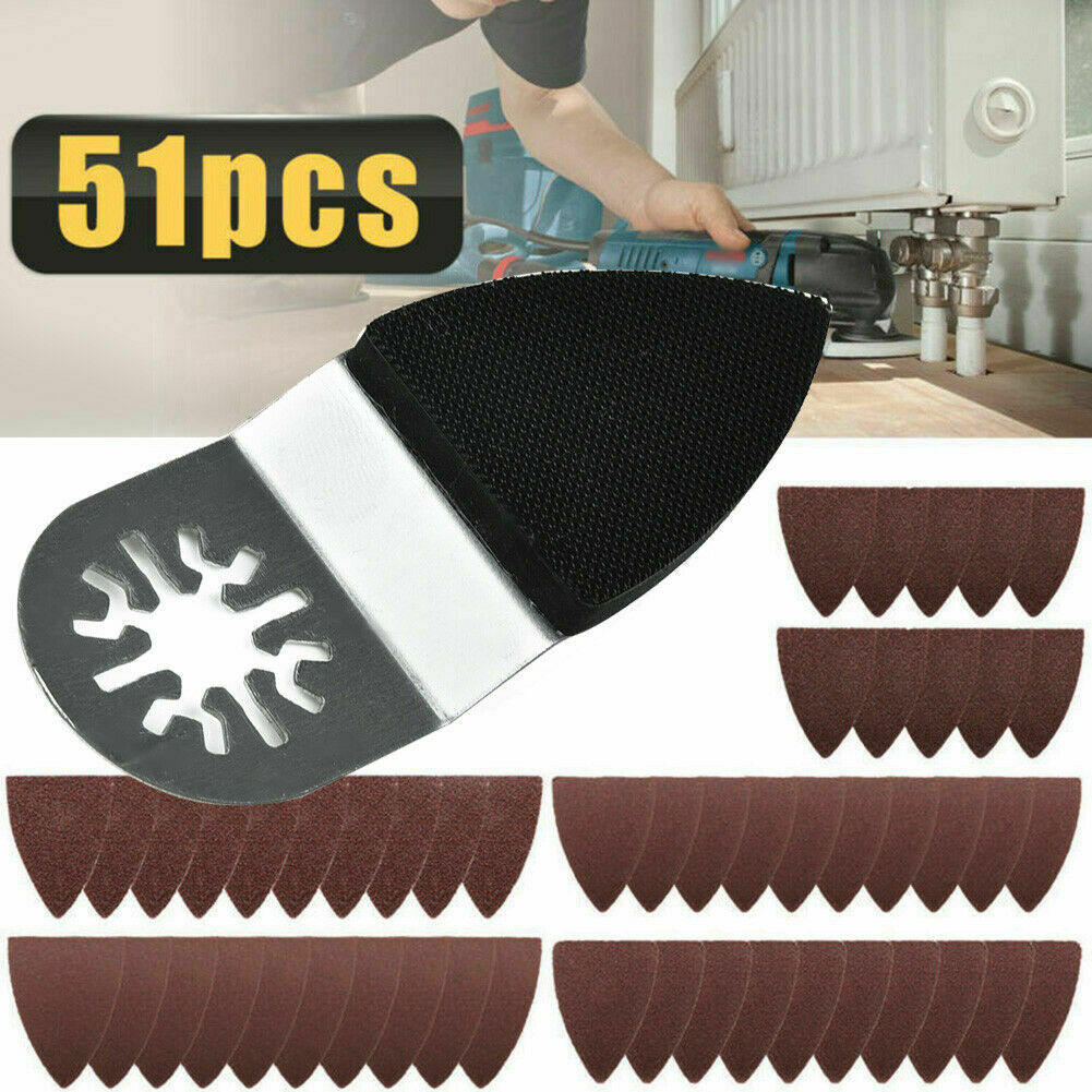 51x Finger Sanding Sheets Pads Paper Set For Fein Bosch Oscillating Multitool