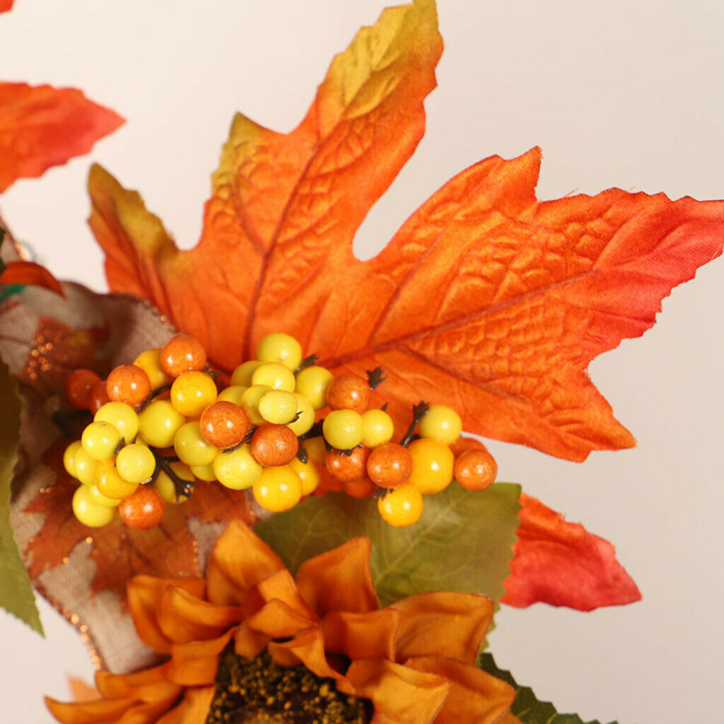 17.7" Autumn Harvest Wreath Sun Flower Garland for Home Indoor Decor 45cm