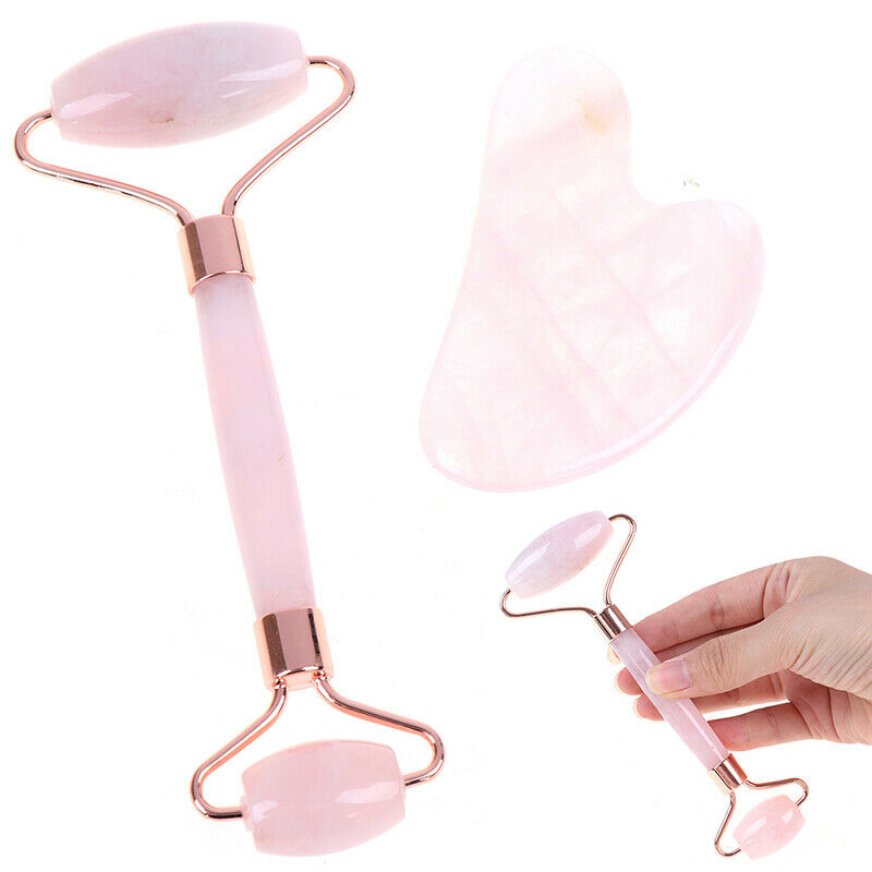 Facial Massage Crystal Roller Jade Roller Stone Natural Rose Beauty Skin ToyBDA