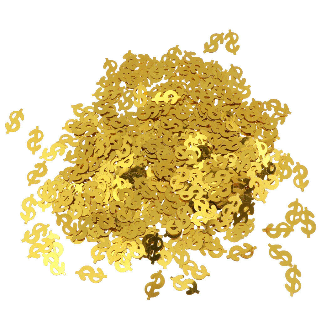 Golden US Dollar Symbol Metalic Foil Sparkling Table Confetti Scatter