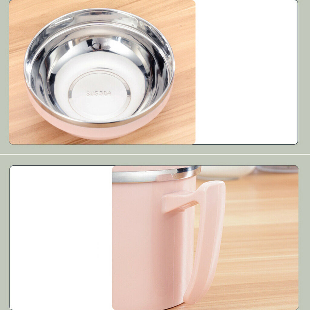 Stainless Steel 3 tier thermal bento Lunch Box Snack Cup With Soup Bowl Pink