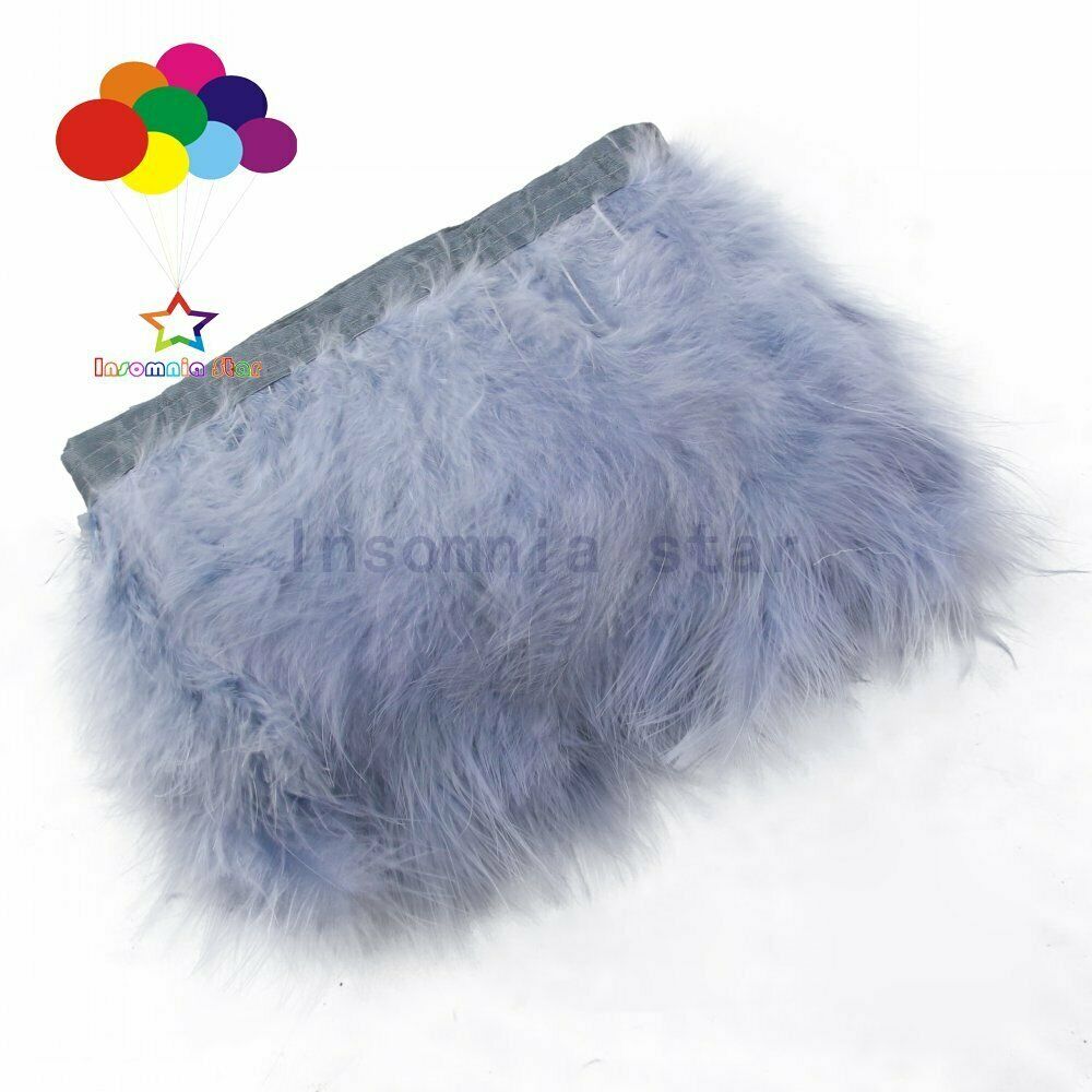 Wholesale cool grey 2 meter Marabou Feather Trim Fringe for Crafts Sewing Dress