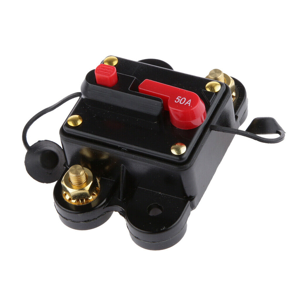 Manual Reset Breaker 12v/24v Audio Tester Reset Switch Fuse Holder 50A 02