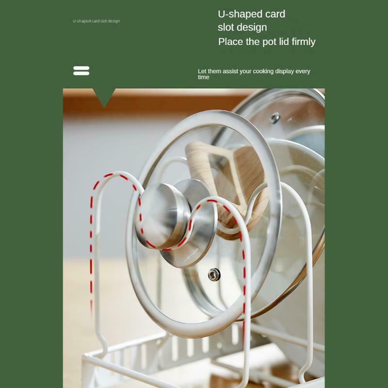 Expandable Pot Lid Rack Adjustable Kitchen Cabinet Organizer for Cutting Boards