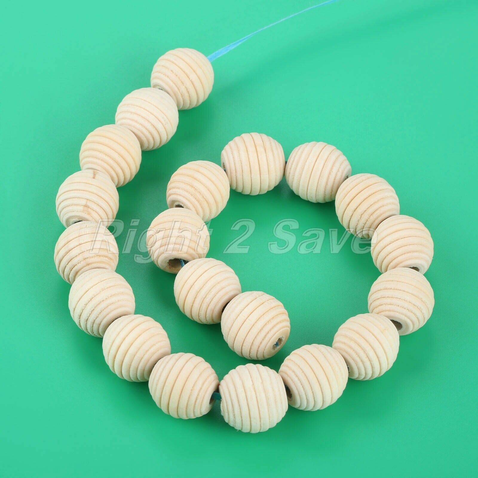 20pcs Round Natural Beehive Wood Beads 20mm No Varnish DIY Baby Teether Teething