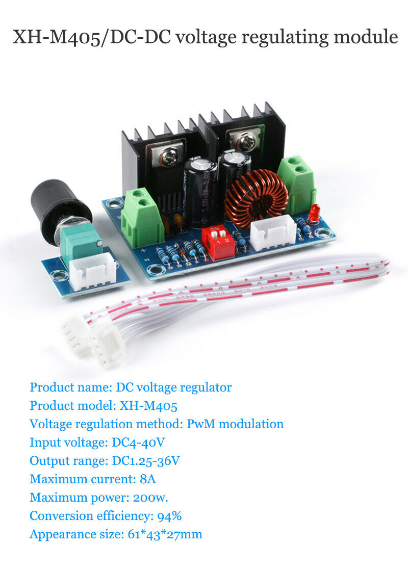 1pcs DC-DC XL4016 voltage regulating module potentiometer module 8A XH-M405