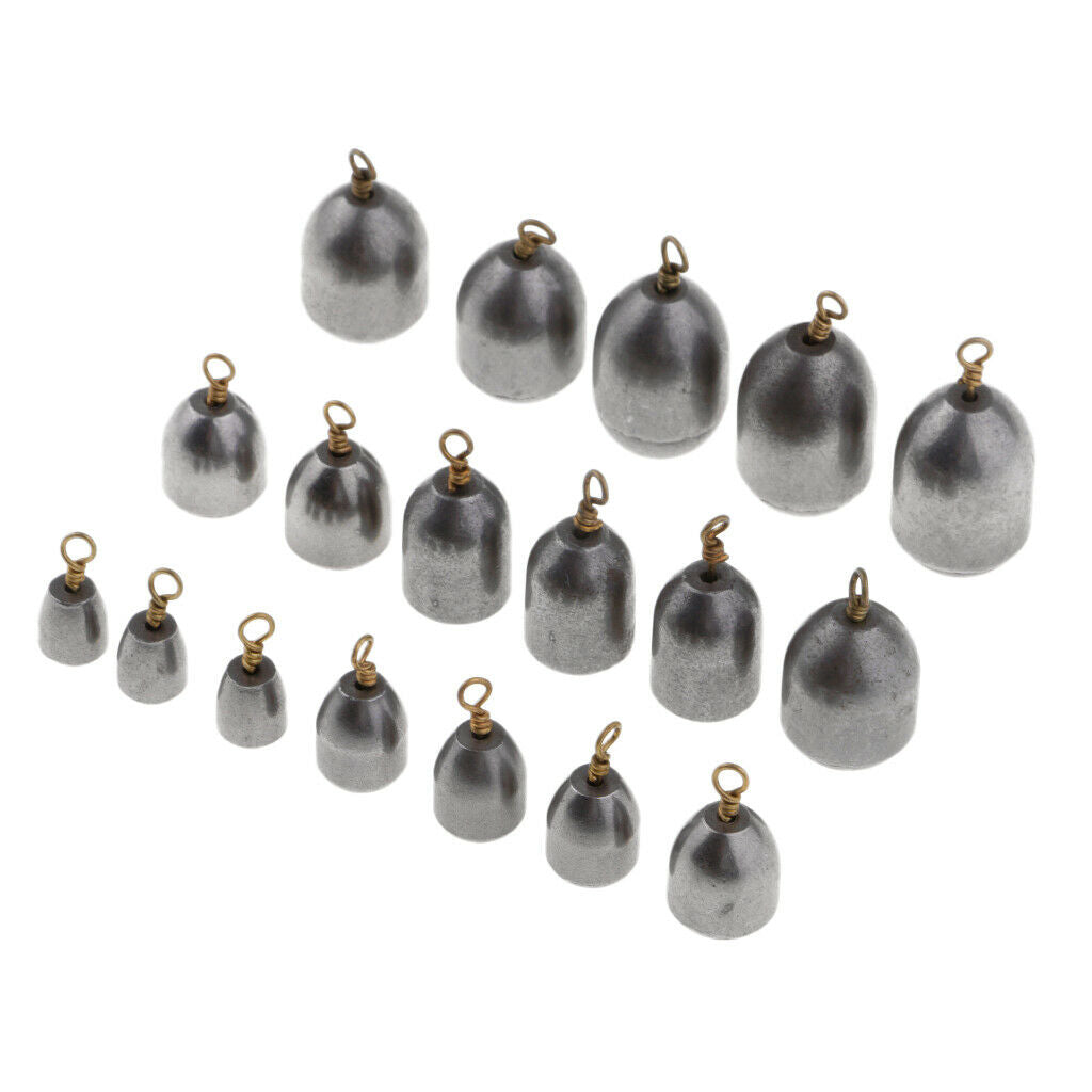 18pcs Iron Sinker Rig Fishing Weights Drop Shot Fishing Accessories 6 Sizes