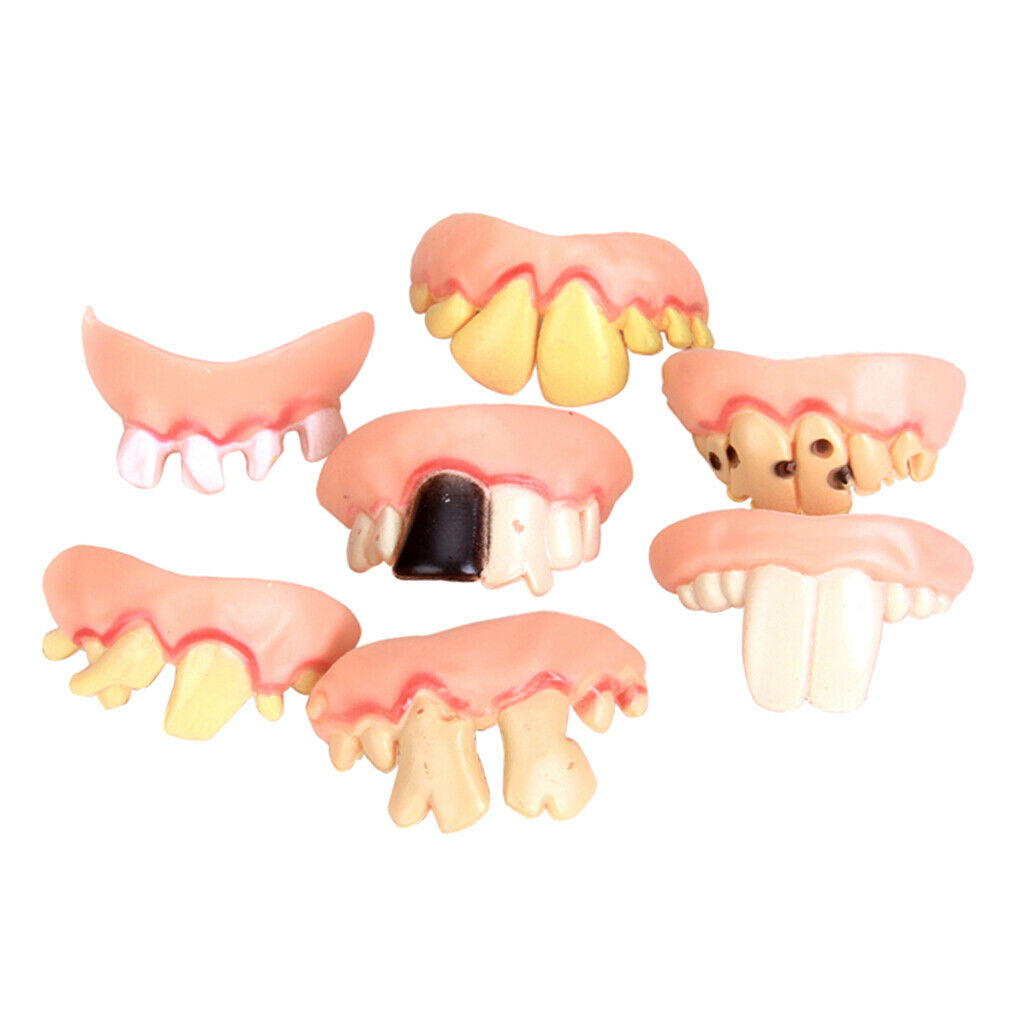 5Pcs Ugly Gag False Teeth Dentures Costume Party Pranks Dress Up Toys Gifts
