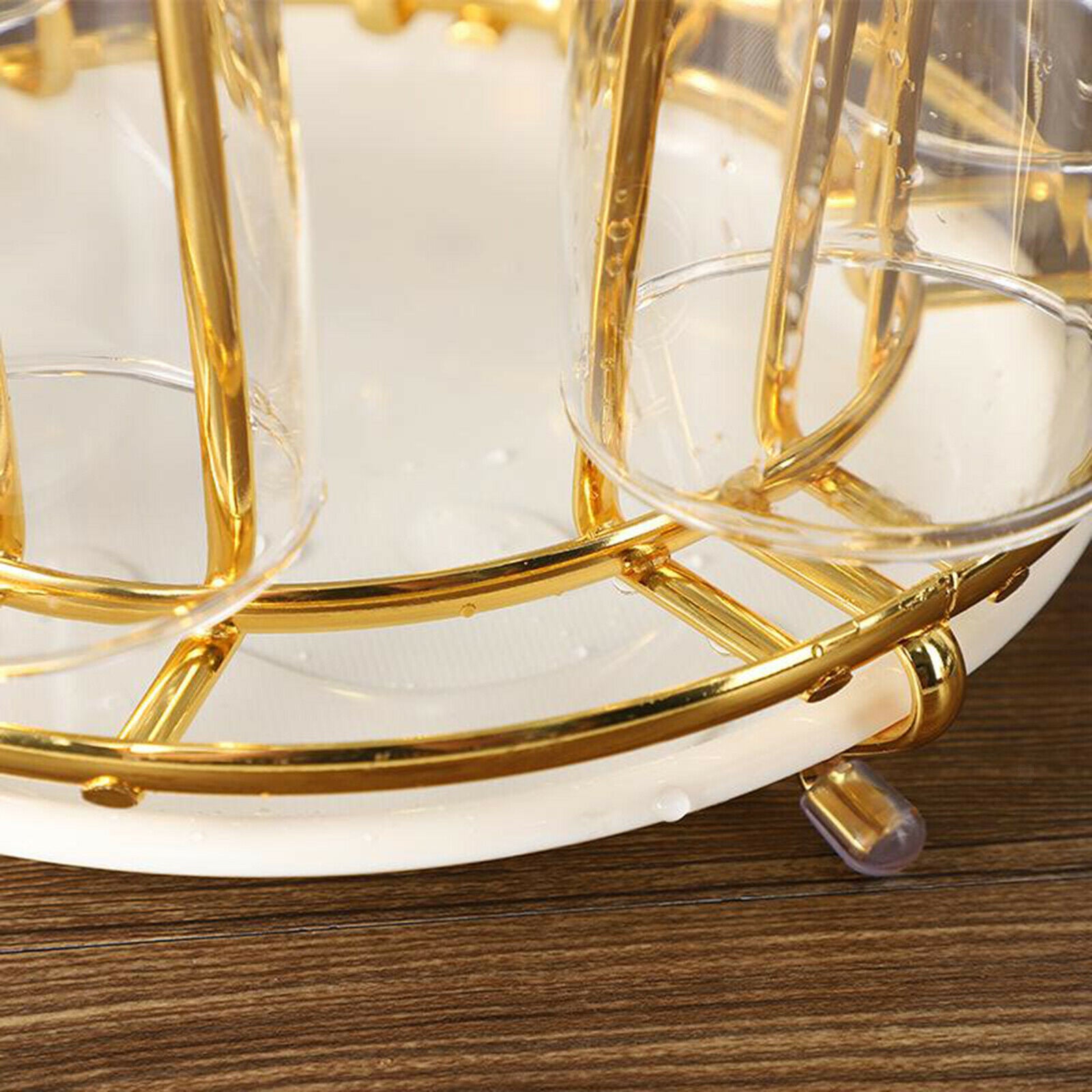 Golden Mug Holder Stand Metal Drainer RackTree Mugs Bottles Kitchen Storage