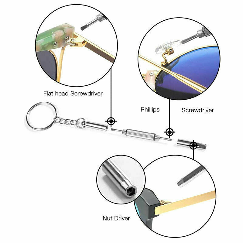 Durable Eye Glasses Repair Tool Screw Nose Pad Nut Optical Assortment Kit Set