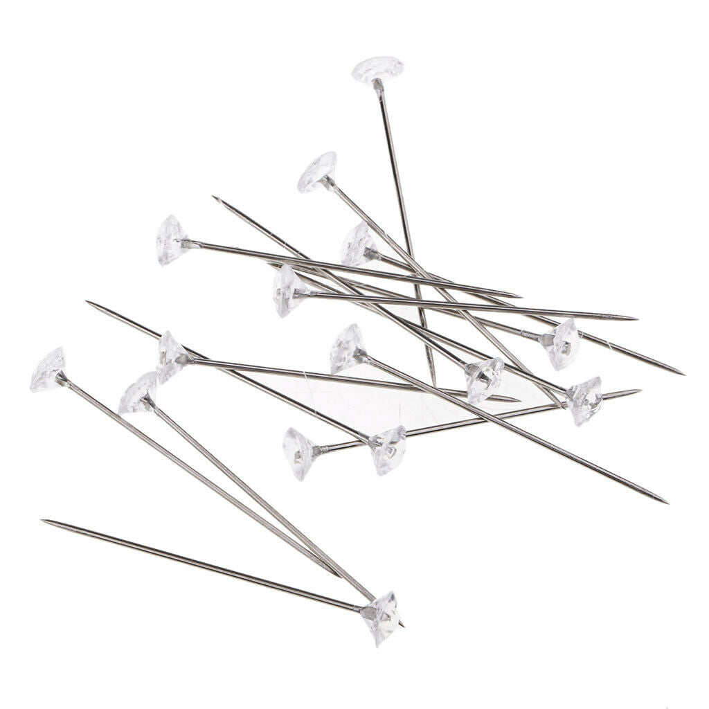600x Crystal Diamond Head Pin Wedding Florist Pins Buttonholes Boutonniere