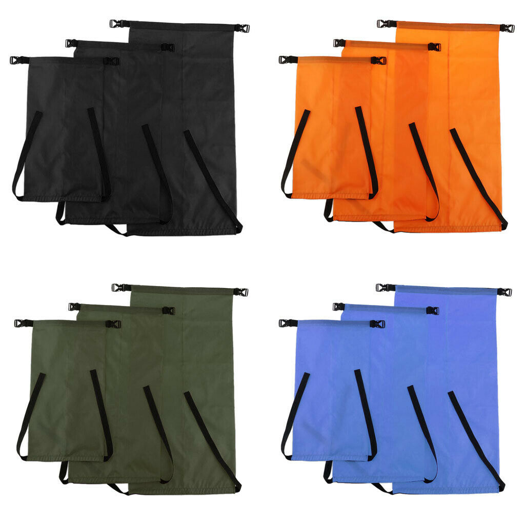 3 Pieces Outdoor Waterproof Dry Bags Storage Stuff Sack - 3 Sizes Black