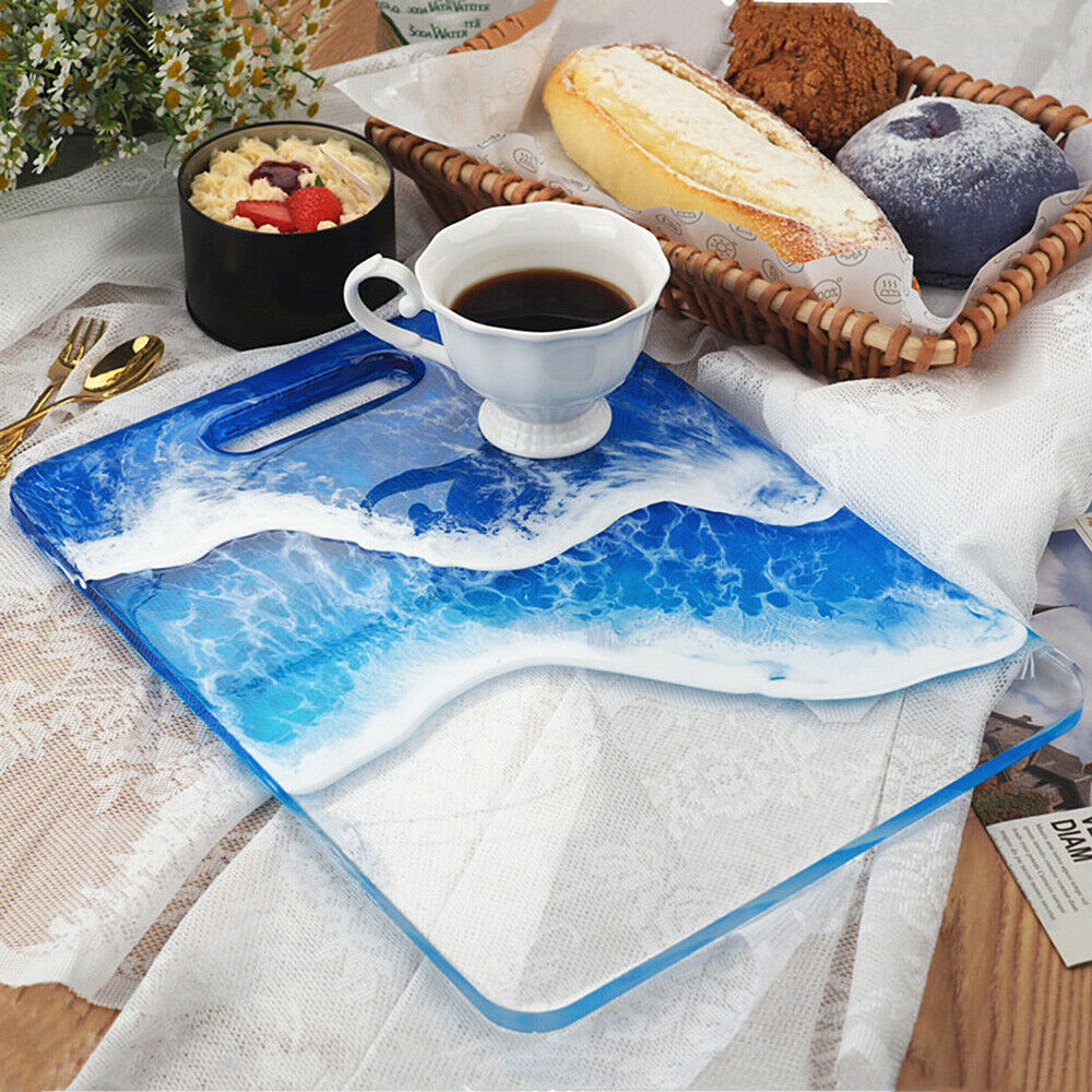 Rectangular Handle Tray Mould Casting Epoxy Silicone Coaster DIY Handmade Craft