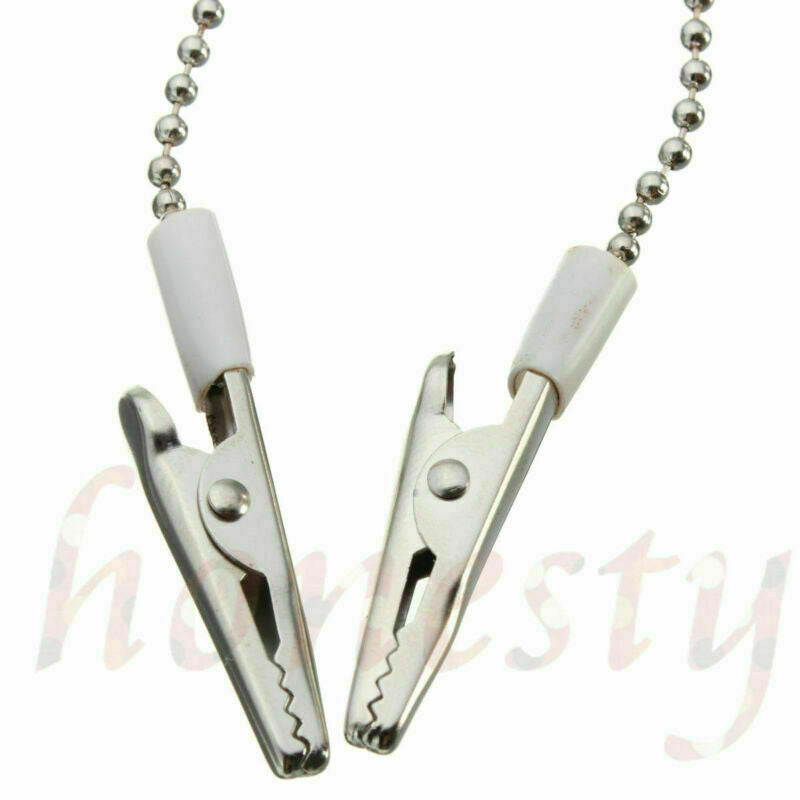 5pcs Napkin Holder Dental Lab Bib Crocodile Stainless Clip Flexible Ball Chain