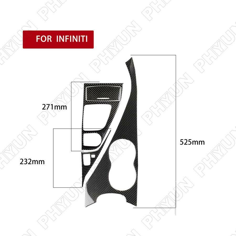 1x Carbon Fiber Console Water Cup Holder Gear Shift Panel For Infiniti Q50 Q60