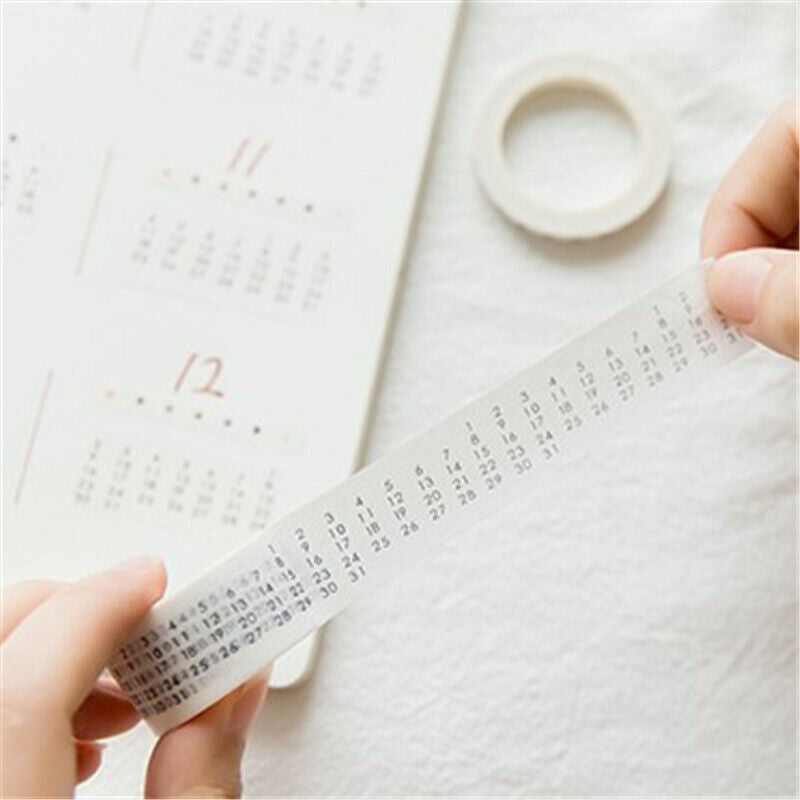 Calendar Tape Written Words Base DIY Scrapbooking Planner Paper Stickers Decor