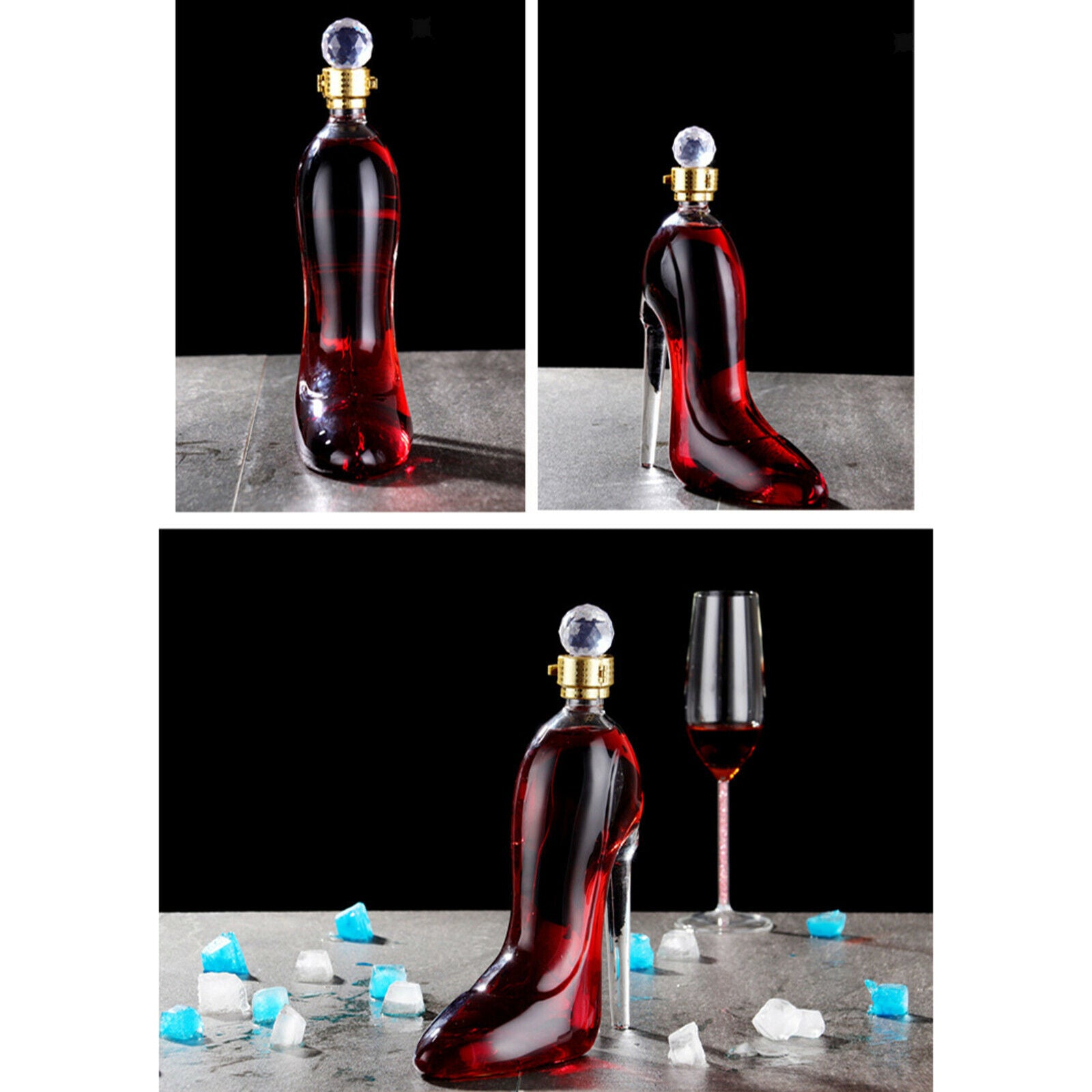 Whisky Decanter Luxurious Glass Moscato Cognac Vodka Wine Bottle Ladies Gift
