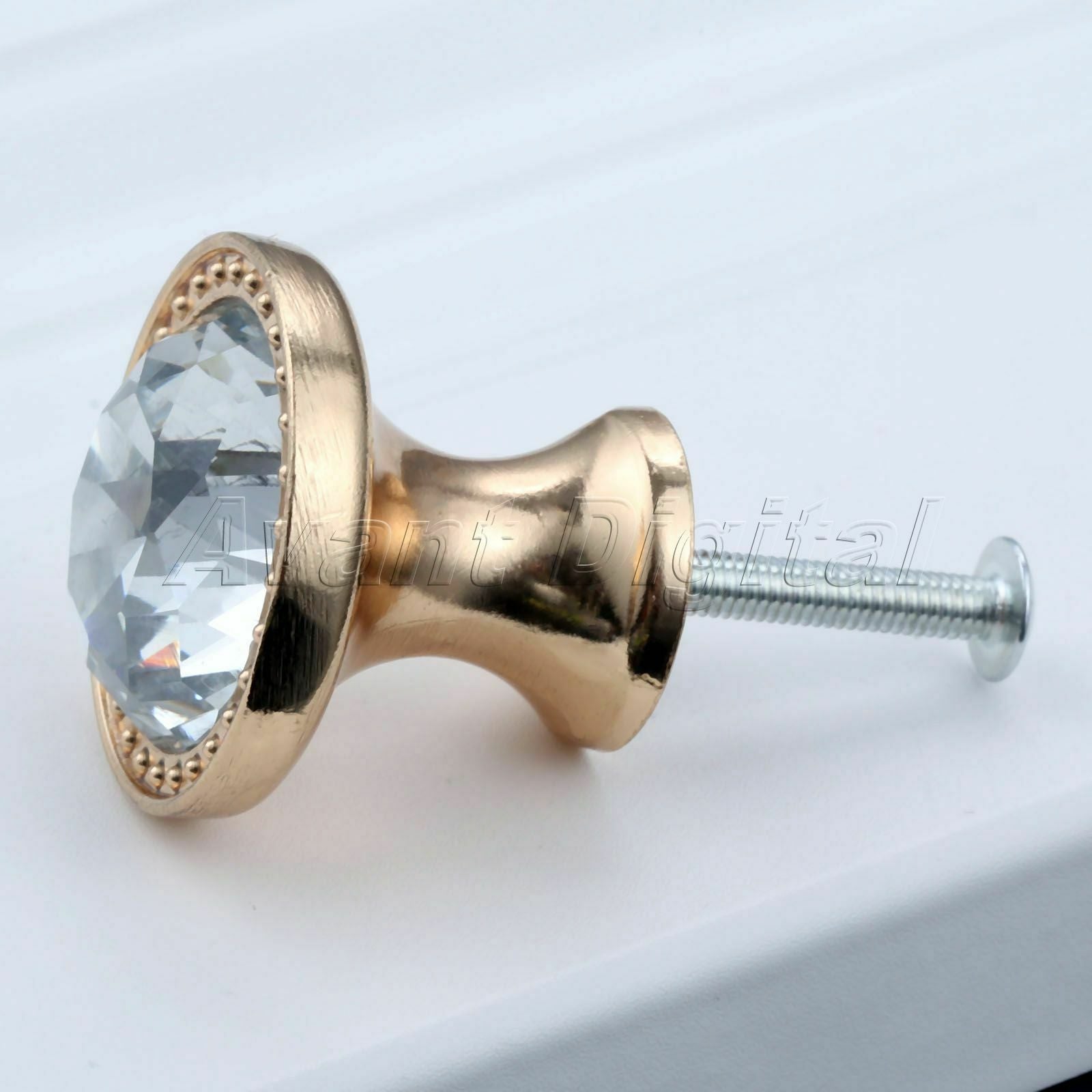 1Pc Diamond Shape Cabinet Crystal Glass Handles Door Cupboard Closet Pull Knobs